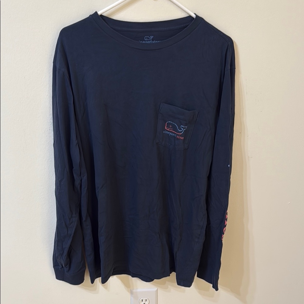 Vineyard Vines Men's Dark Blue Long Sleeve Tee